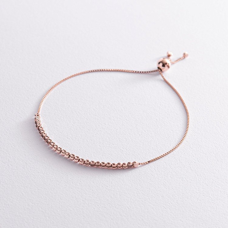 Шариковый браслет из красного золота б04786 от ювелирного магазина Оникс