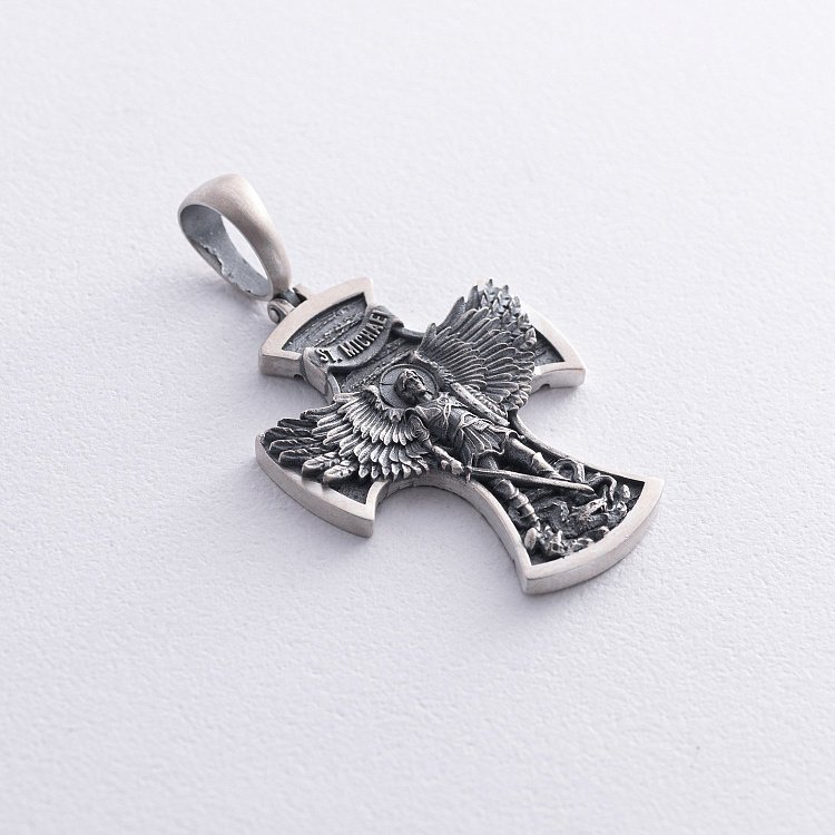 Серебряный крест "Архангел Михаил" 1193 от ювелирного магазина Оникс - 5