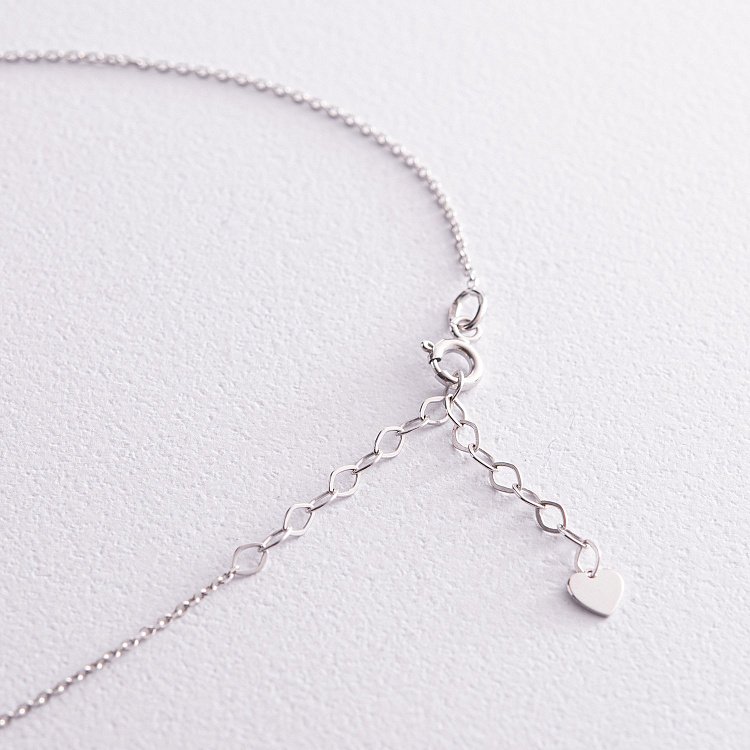 Колье "Украинка" в белом золоте (синие и желтые фианиты) кол02248 от ювелирного магазина Оникс - 7