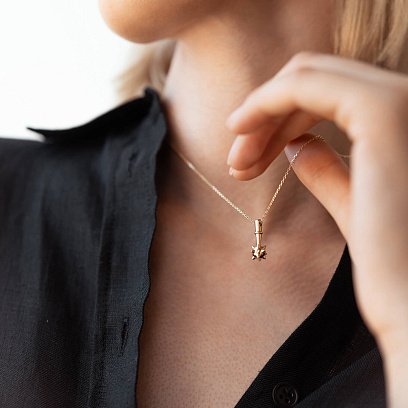 Колье "Булава" в желтом золоте кол02260 №12