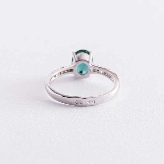 Серебряное кольцо с кварцом и фианитами 1339/1р-QGR №4