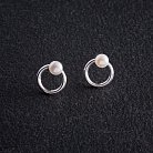 Срібні сережки - пусети "Кругообіг" з перлами 123277 от ювелирного магазина Оникс - 6