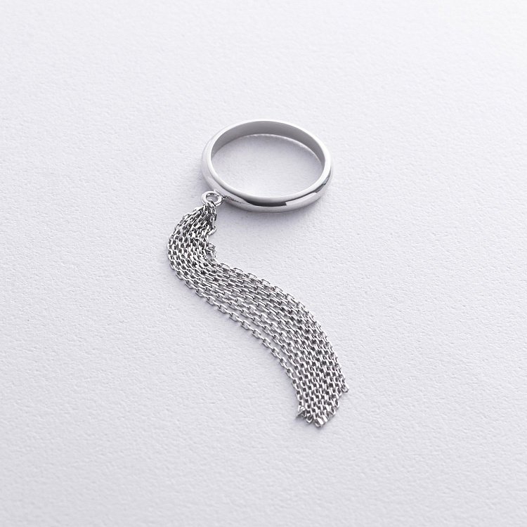 Каблучка з ланцюжками (біле золото) к07476 від ювелірного магазину Онікс - 9