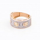 Золотое кольцо с фианитами к05227 от ювелирного магазина Оникс