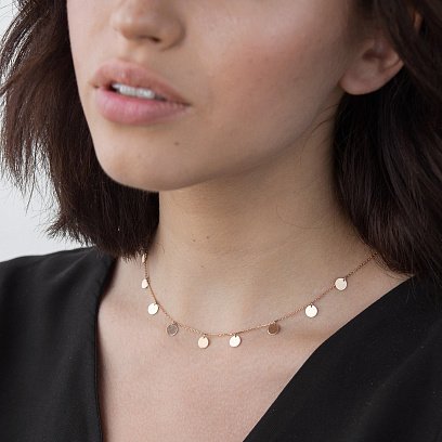 Золотое колье с монетами кол01452