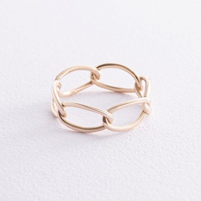 Каблучка "Ланцюжок" у жовтому золоті к07531 №5