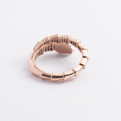 Каблучка "Змія" в червоному золоті (фіаніти) к08386 №2