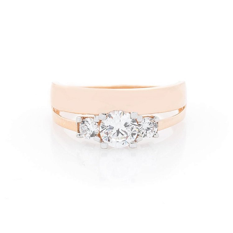 Золотое кольцо с фианитами к05709 - 2 Золотое кольцо с фианитами к05709 от ювелирного магазина Оникс - 2