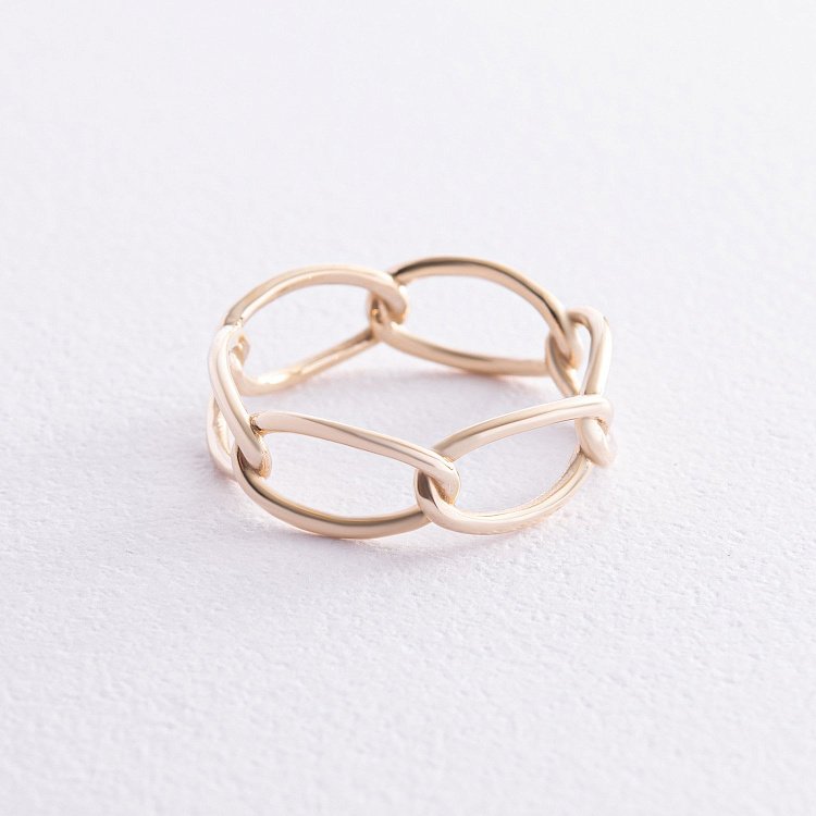 Каблучка "Ланцюжок" у жовтому золоті к07531 від ювелірного магазину Онікс - 5