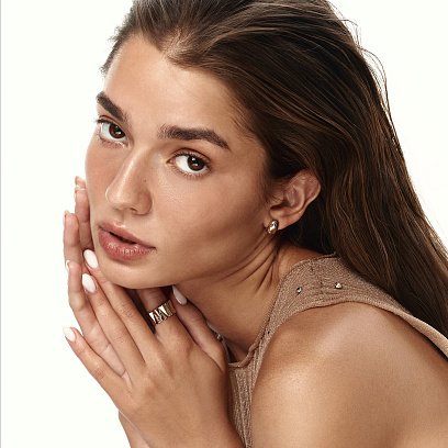 Серьги - пусеты "Polly" в желтом золоте с09146 №4