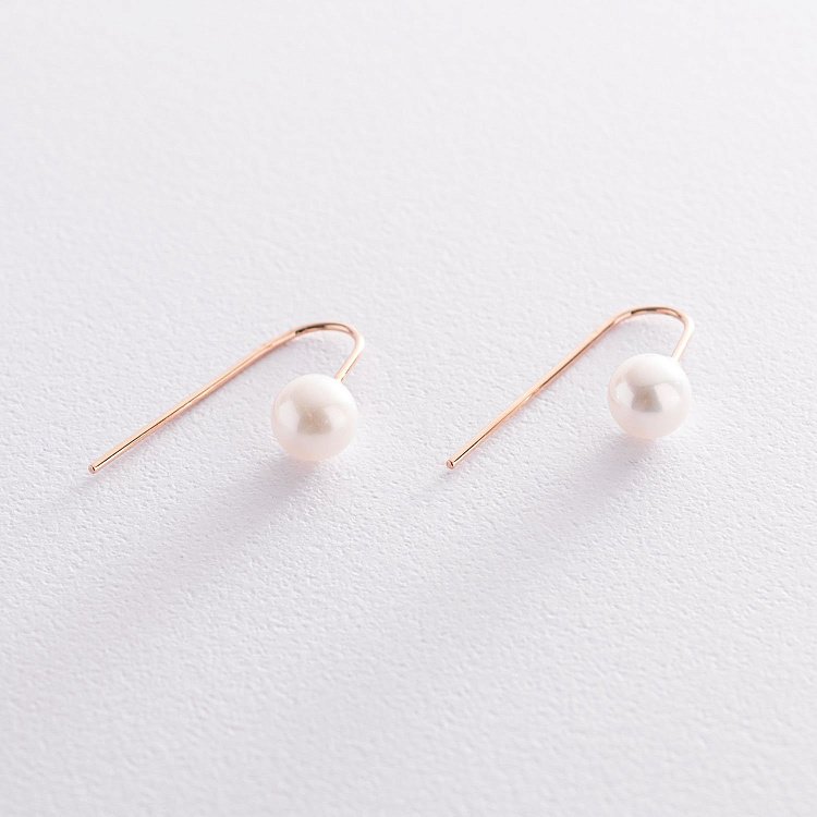 Золоті сережки "Витонченість" (перли) с07341 від ювелірного магазину Онікс - 5