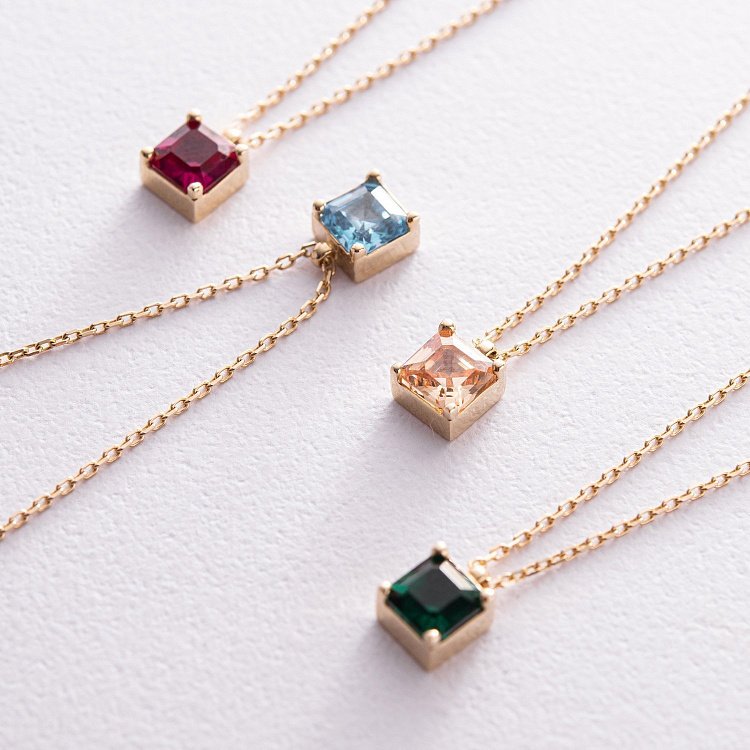 Золоте кольє "Альма" (зелений фіаніт) кол02368 від ювелірного магазину Онікс - 16