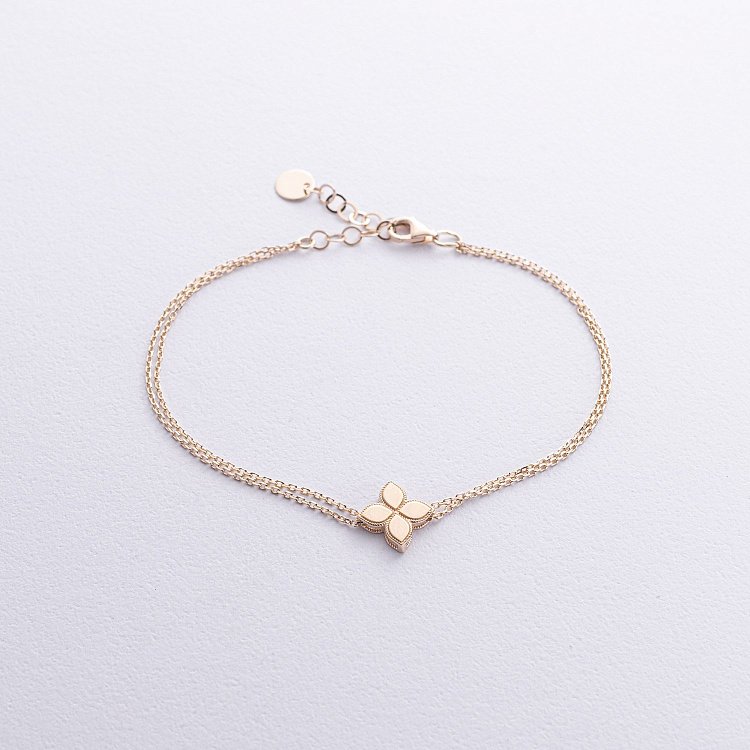 Браслет "Клевер" в желтом золоте б05403 от ювелирного магазина Оникс