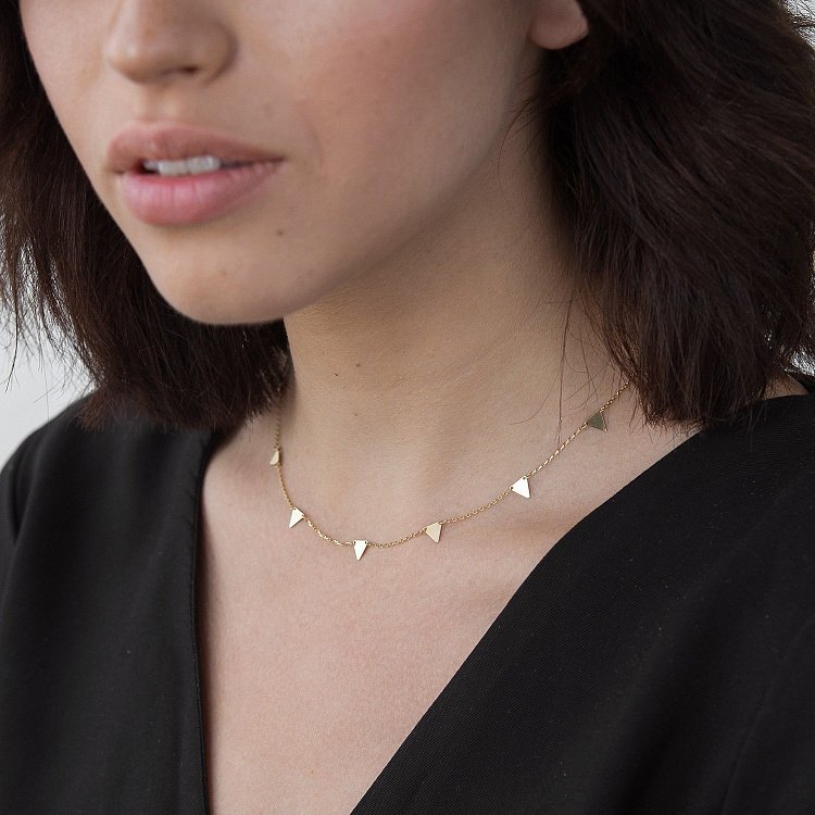 Золоте кольє "Трикутники" кол01454 від ювелірного магазину Онікс - 4