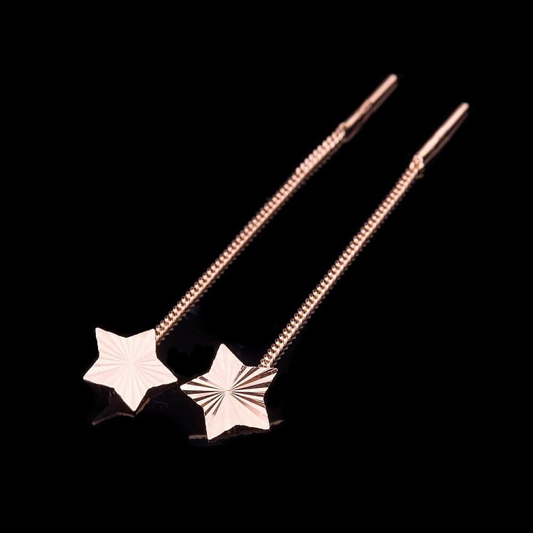 Золотые серьги "Звездочки" с01990 от ювелирного магазина Оникс - 1