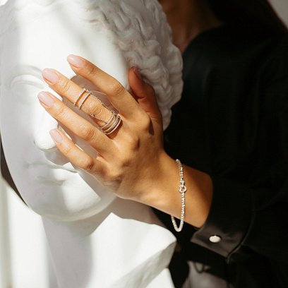 Золотой браслет "Сердце" с бриллиантами бб0023са №5