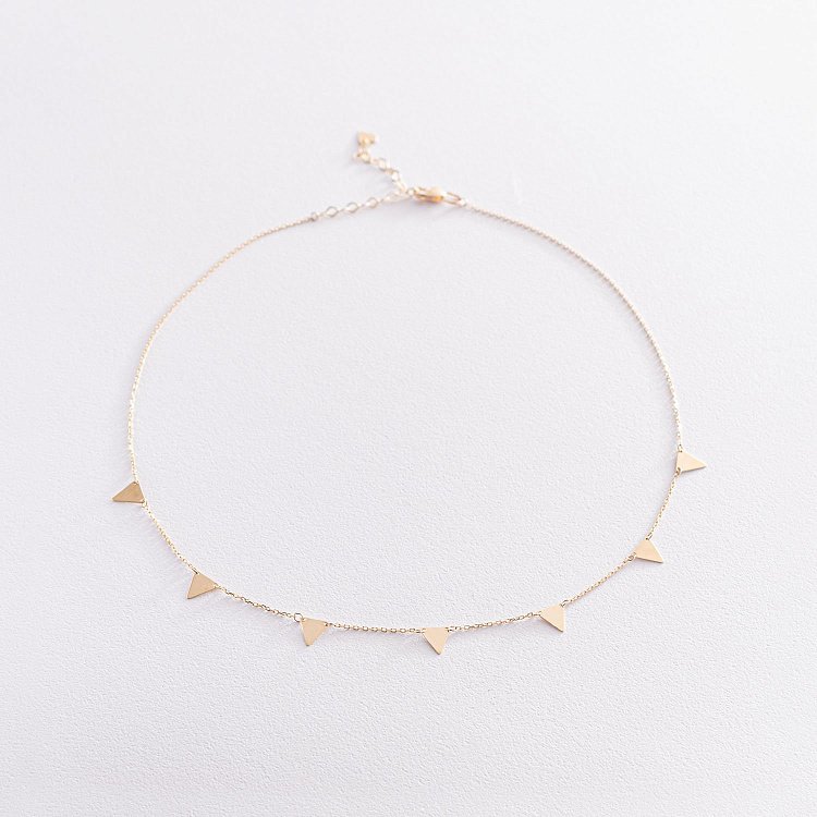 Золотое колье "Треугольники" кол01454 от ювелирного магазина Оникс - 1