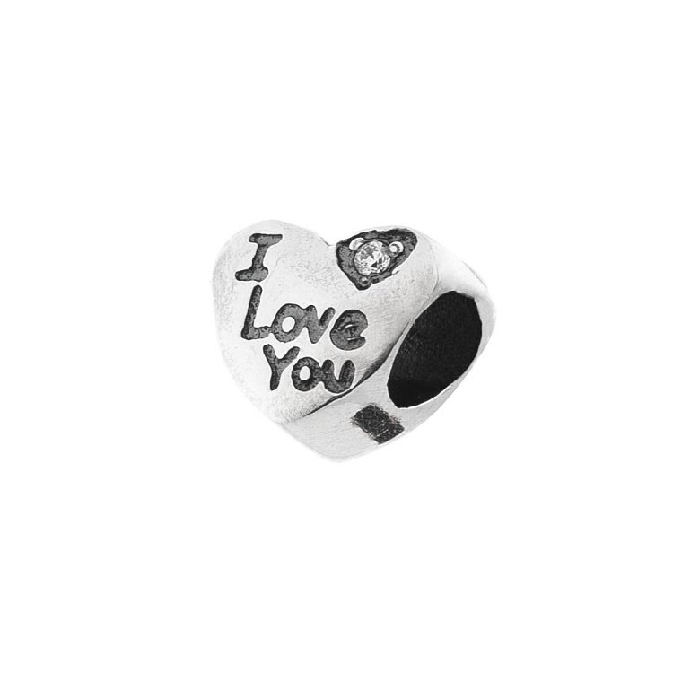 Серебряный шарм "Сердечко" с чернением 132624 от ювелирного магазина Оникс