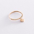 Золотое кольцо "Сердечко" с фианитом к06814 от ювелирного магазина Оникс