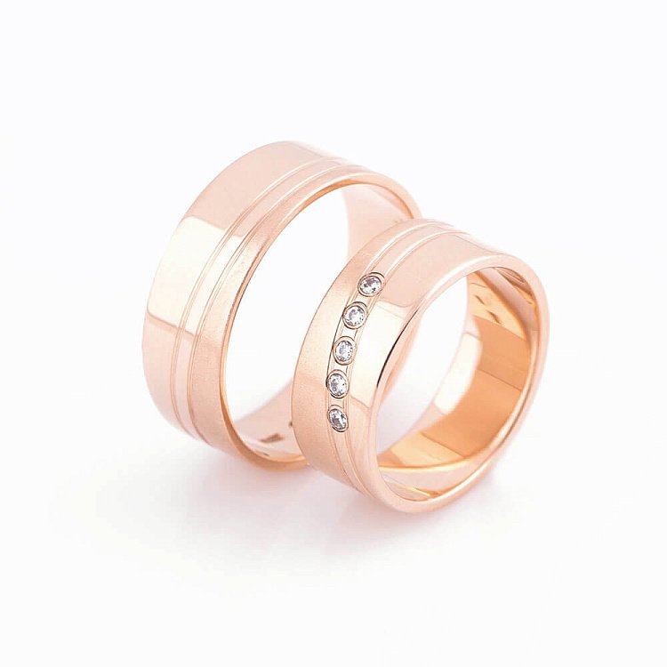 Золота обручка з фіанітами обр00027 від ювелірного магазину Онікс - 3