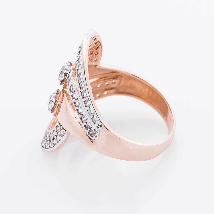 Золота каблучка (фіаніти) к02011 від ювелірного магазину Онікс - 2