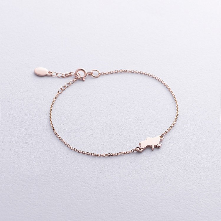 Браслет "Карта Украины" в красном золоте з2092к от ювелирного магазина Оникс