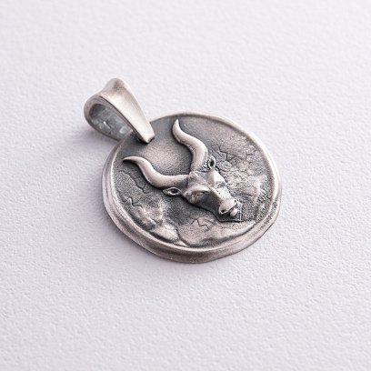 Серебряный кулон "Знак зодиака Телец" 133221тілець №10