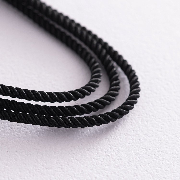 Шелковый шнурок с золотой застежкой кол00933 от ювелирного магазина Оникс - 1