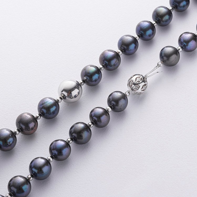 Намисто з перлів (золота застібка з діамантами) бусб021ж від ювелірного магазину Онікс - 2