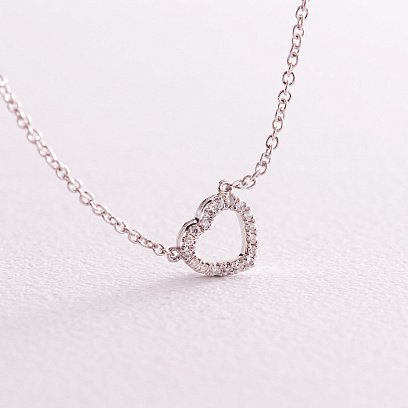 Золотое колье "Сердечко" с бриллиантами колб0088ca №5