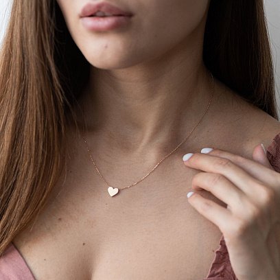 Колье "Сердце" в красном золоте кол01710 №4