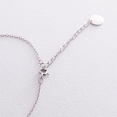 Серебряное колье "Крестики" с фианитами 18935 №3