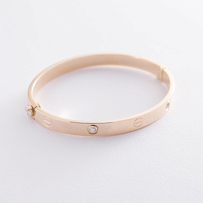 Жесткий браслет из желтого золота б04386