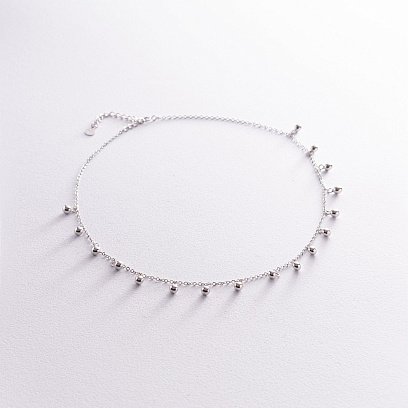 Серебряное колье "Шарики" 181247 №2