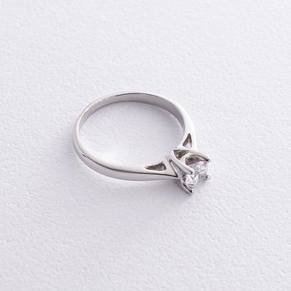 Серебряное помолвочное кольцо с фианитом 112188 №3