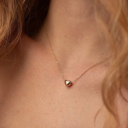 Золотое колье с сердечком кол01339 №4