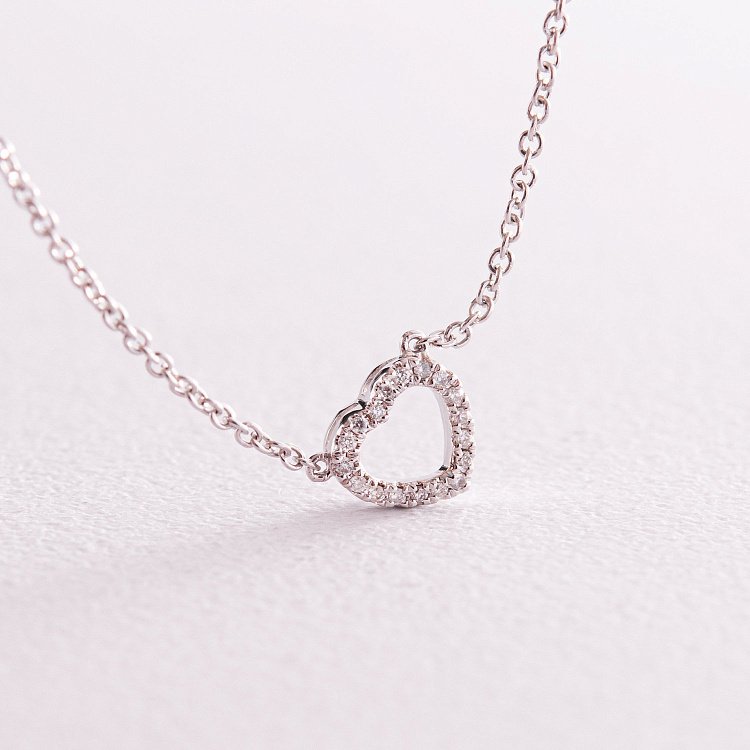 Золотое колье "Сердечко" с бриллиантами колб0088ca от ювелирного магазина Оникс - 4