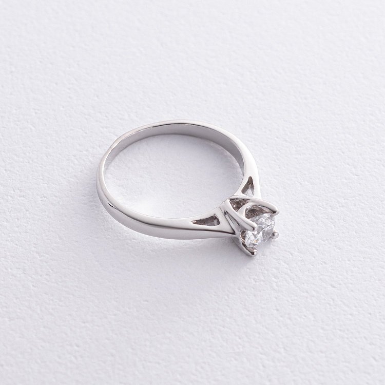 Серебряное помолвочное кольцо с фианитом 112188 от ювелирного магазина Оникс - 2