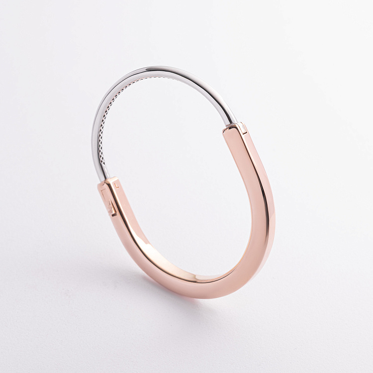 Жорсткий золотий браслет Lock б05714 від ювелірного магазину Онікс - 4