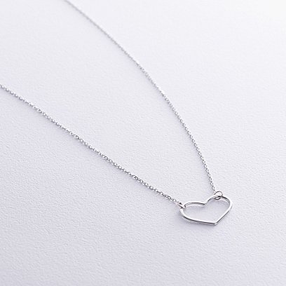 Кольє "Сердечко" у білому золоті кол02472 №4