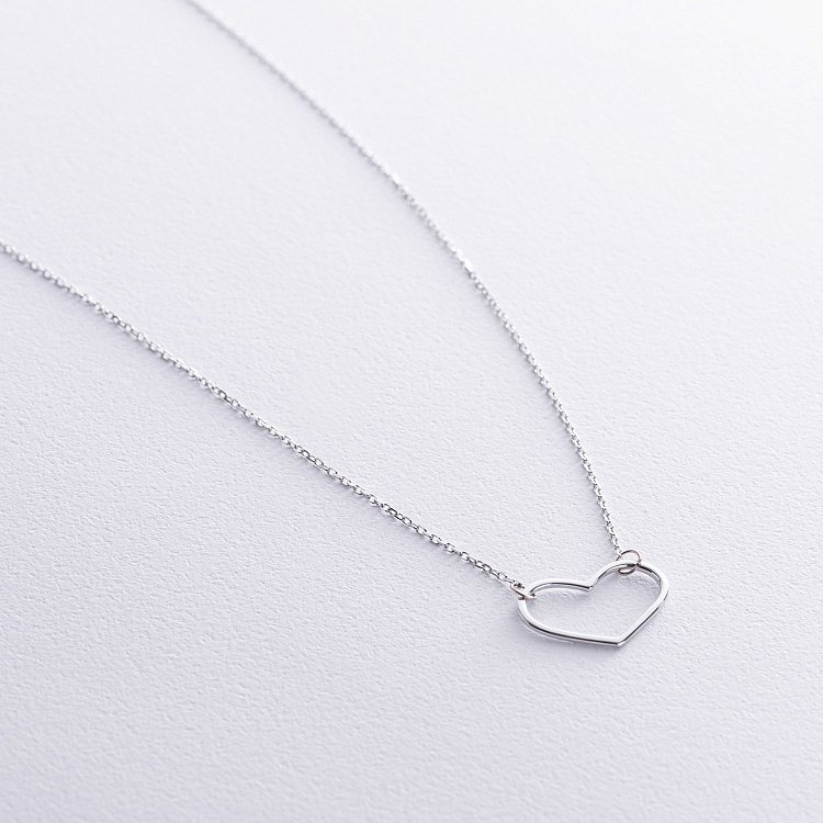 Кольє "Сердечко" у білому золоті кол02472 від ювелірного магазину Онікс - 3