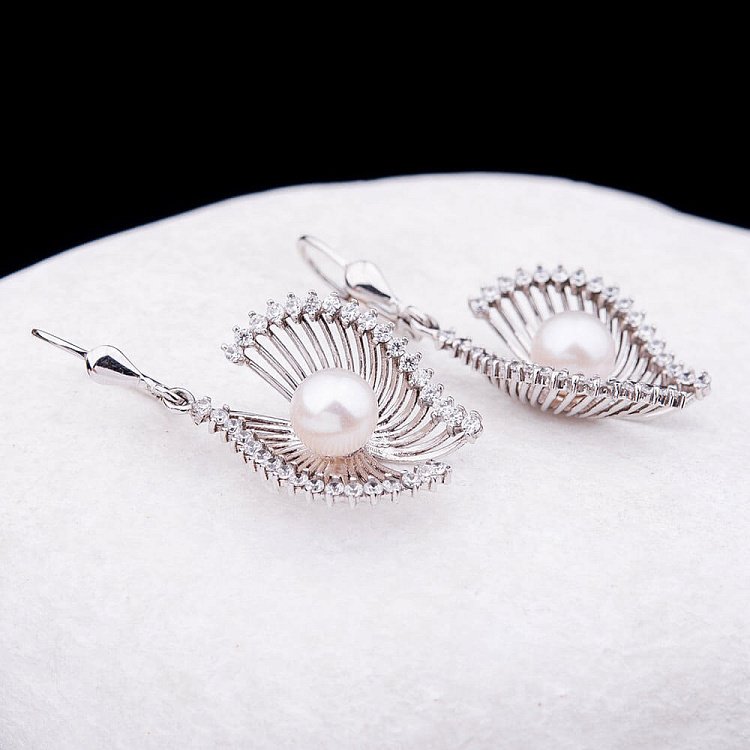 Золотые серьги с культивированным пресноводным жемчугом с0184 от ювелирного магазина Оникс - 1