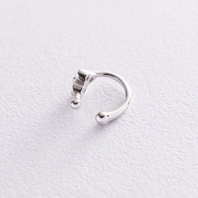 Серебряная серьги - каффа "Цветочек" 122893 от ювелирного магазина Оникс - 3