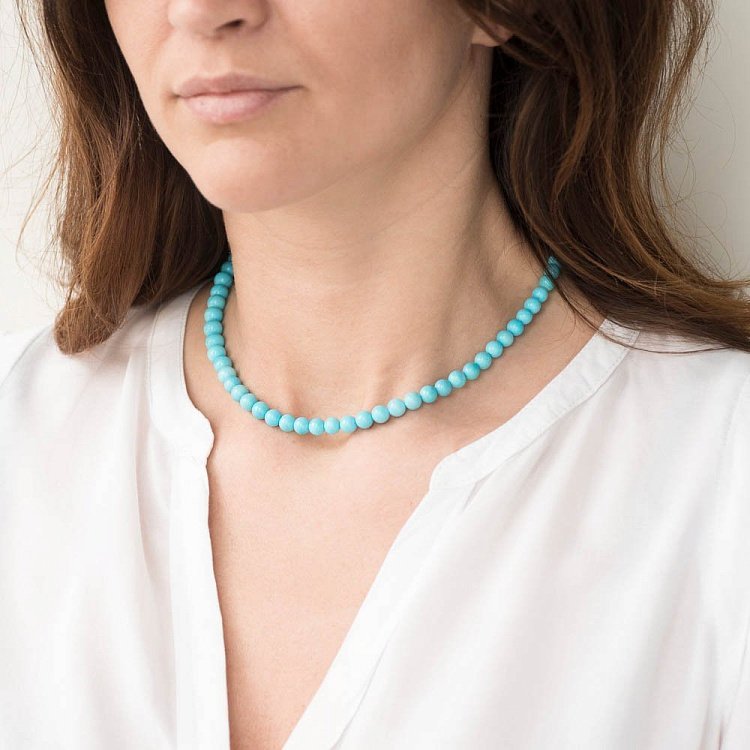 Колье с золотой вставкой (бирюза) колб0027sa от ювелирного магазина Оникс - 10