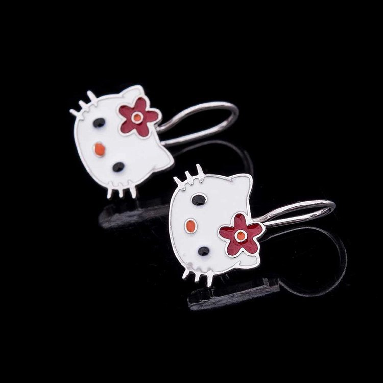 Сережки дитячі Hello Kitty (емаль) 121779к від ювелірного магазину Онікс - 4