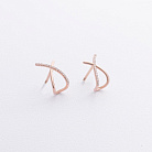 Золоті сережки - пусети "Mia" з фіанітами с09154 от ювелирного магазина Оникс - 1