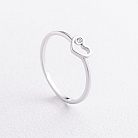 Каблучка "Сердечко" в білому золоті (фіаніт) к08525 от ювелирного магазина Оникс