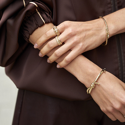 Кольцо "Marie" в желтом золоте (фианиты) к08272 №13