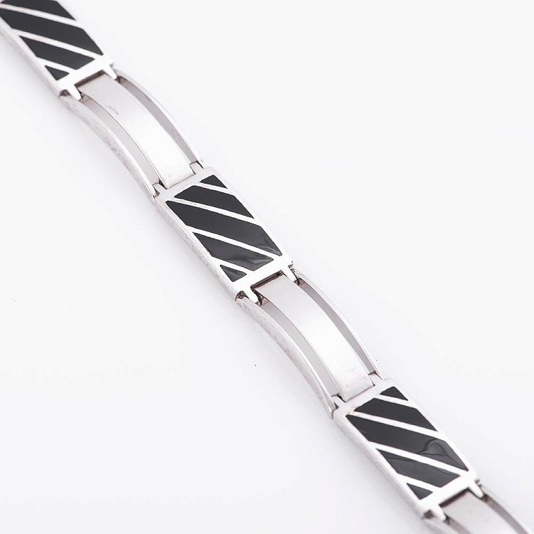 Чоловічий срібний браслет з емаллю 14779 від ювелірного магазину Онікс - 2