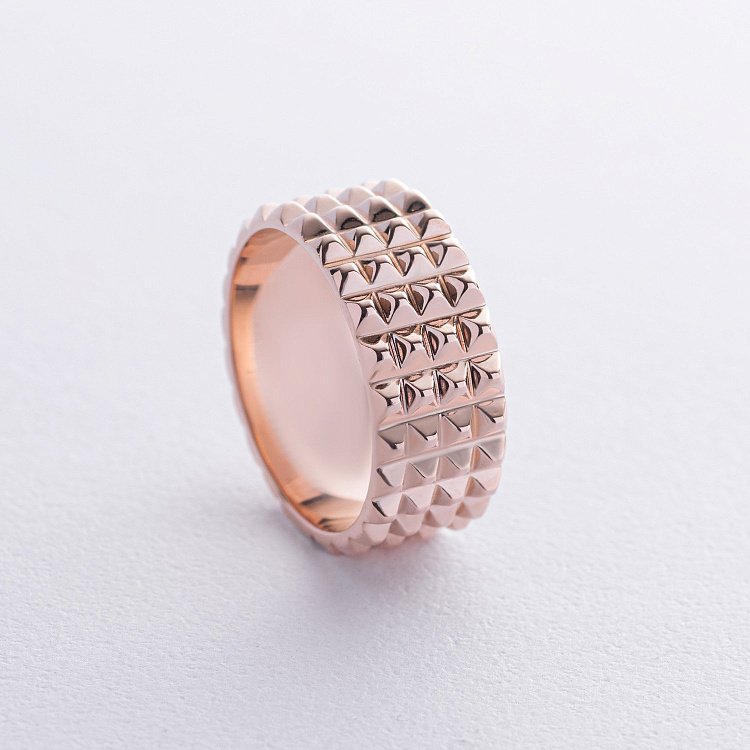 Широкое кольцо "Бьянка" в красном золоте к07434 Широкое кольцо "Бьянка" в красном золоте к07434 от ювелирного магазина Оникс